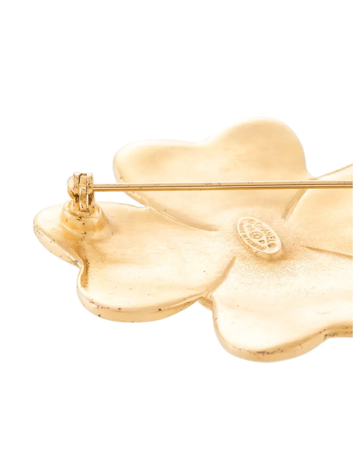 CHANEL Pre-Owned 1995 CC クローバー ブローチ - 画像3