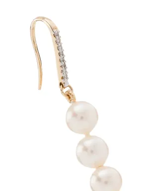 Mateo 14Kゴールド パールとダイヤモンドのドロップピアス - ホワイト - サムネイル3