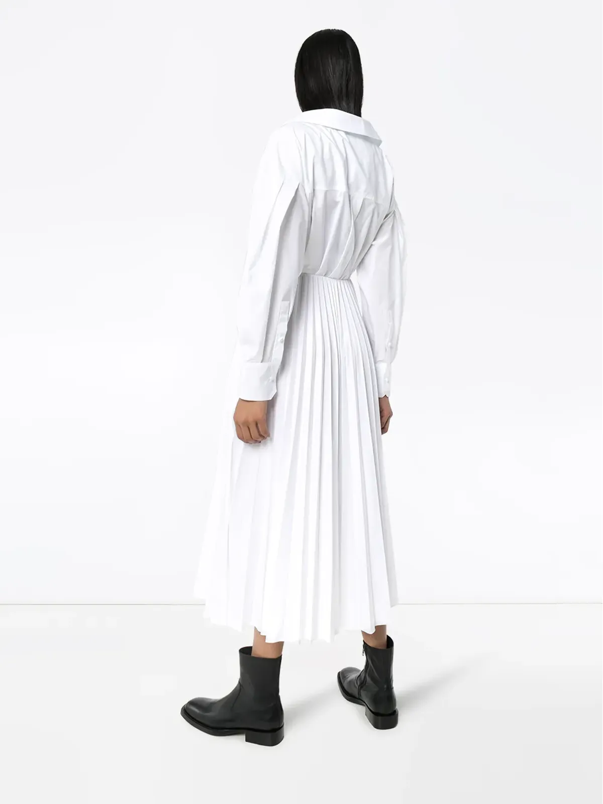 Valentino Garavani ラッププリーツシャツドレス - 画像3