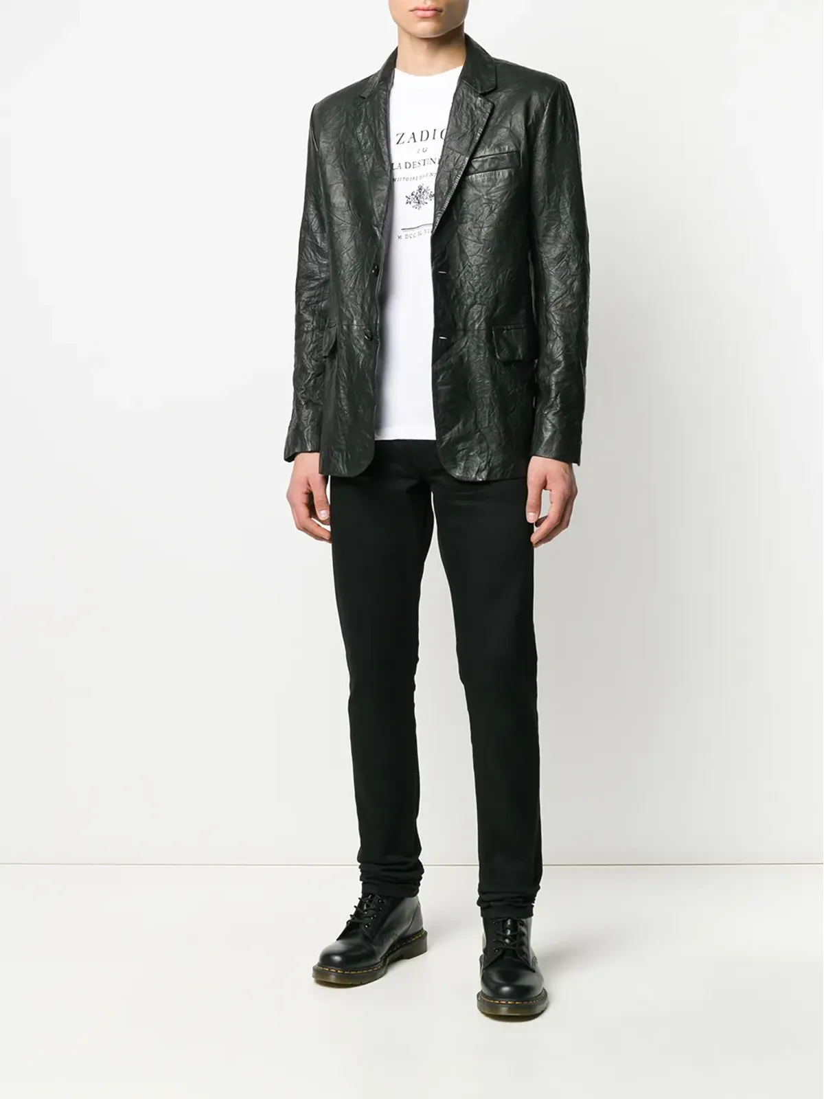 Zadig&Voltaire ブラックのクリンクル加工ブレザー - 画像2