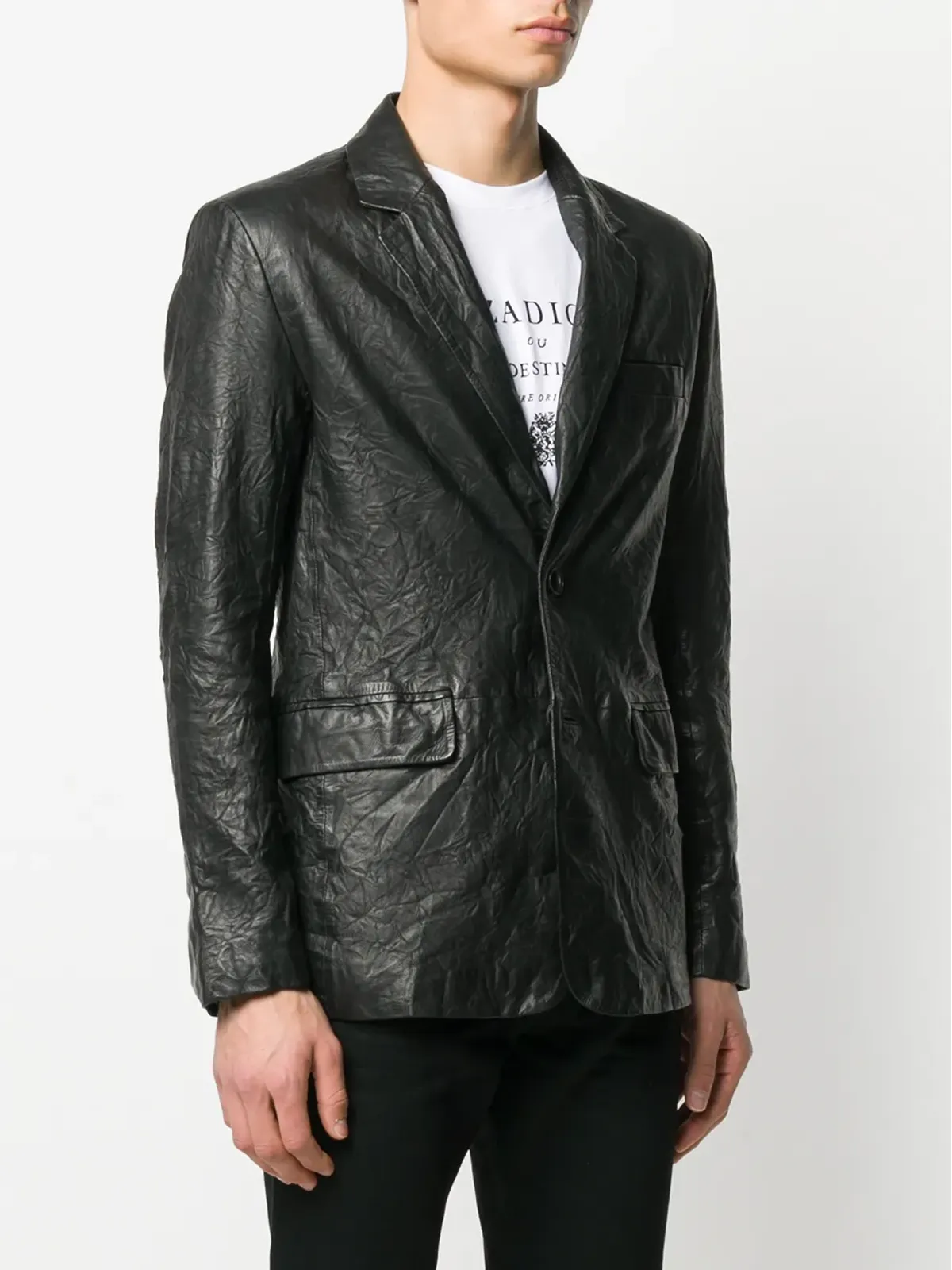 Zadig&Voltaire ブラックのクリンクル加工ブレザー - 画像3