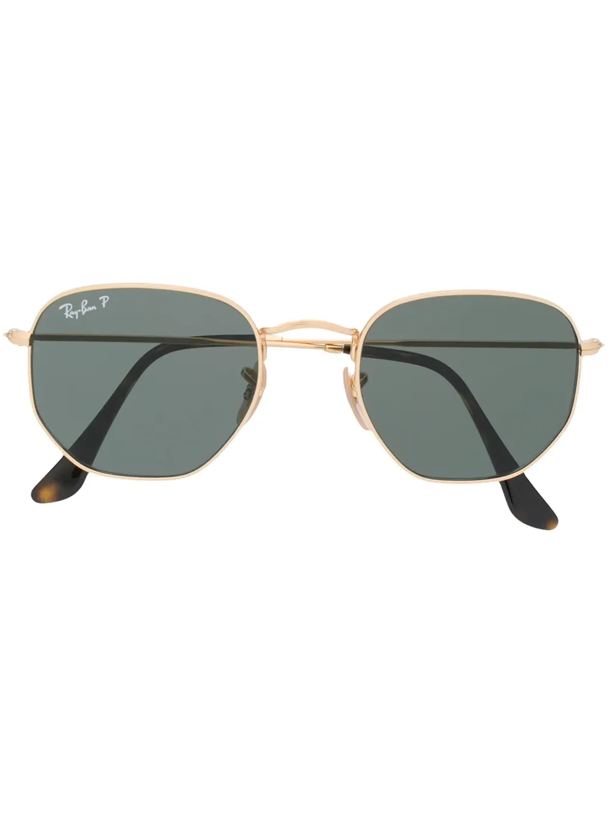Ray-Ban 六角形フレーム偏光サングラス - ゴールド - 画像1