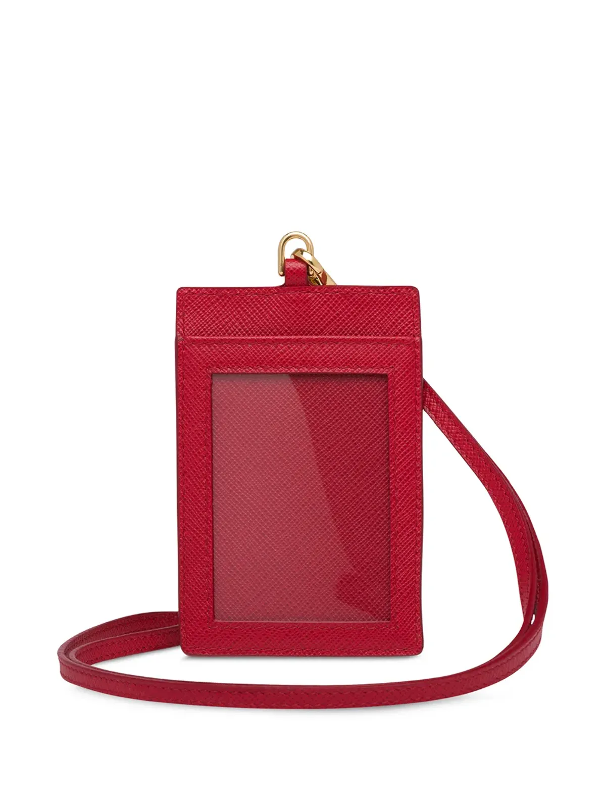 Prada ロゴプレート付きランヤードカードホルダー - レッド - 画像2