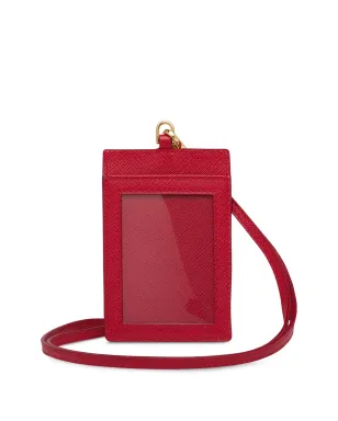 Prada ロゴプレート付きランヤードカードホルダー - レッド - サムネイル2