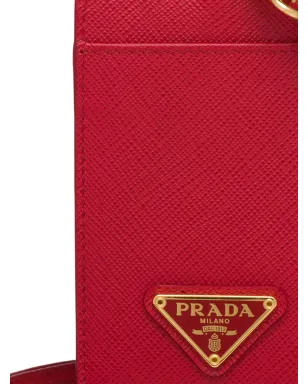 Prada ロゴプレート付きランヤードカードホルダー - レッド - サムネイル3