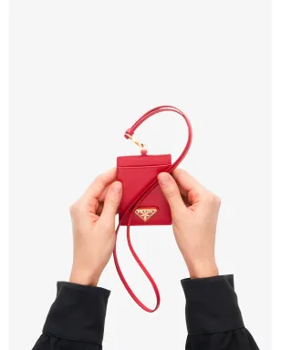 Prada ロゴプレート付きランヤードカードホルダー - レッド - サムネイル4