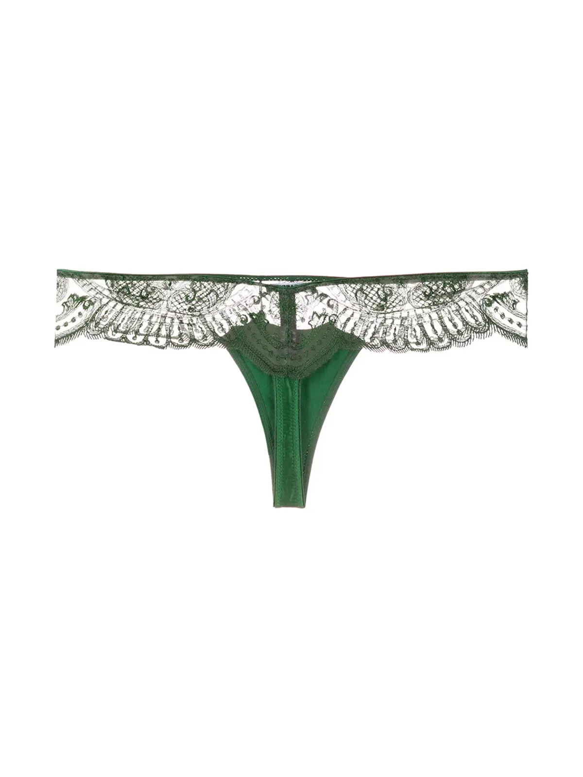 I.D. Sarrieri 刺繍入りチュール Tバック - Green - 画像2