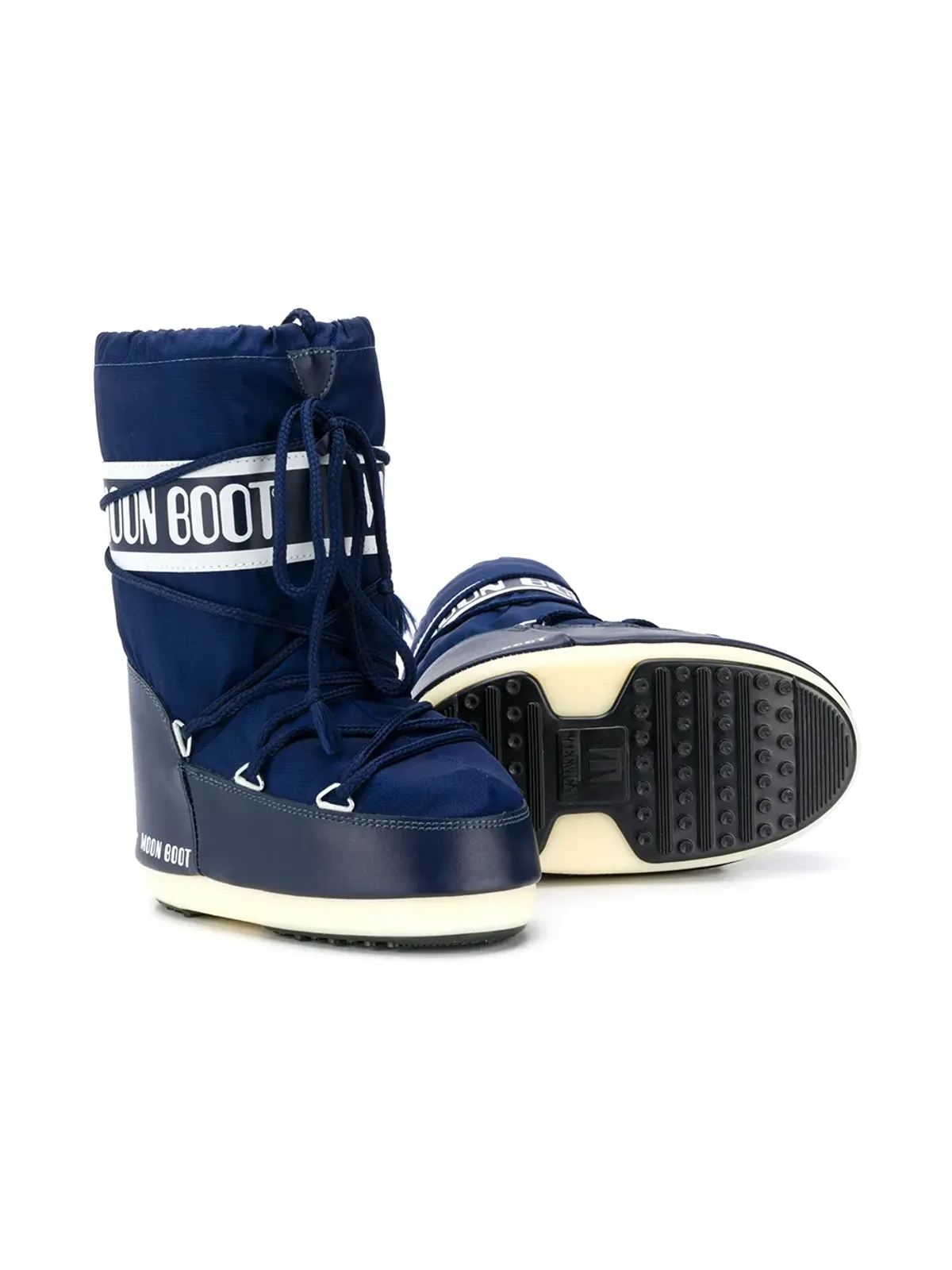 Moon Boot Kids ロゴ入りレースアップスノーブーツ ブルー - 画像3