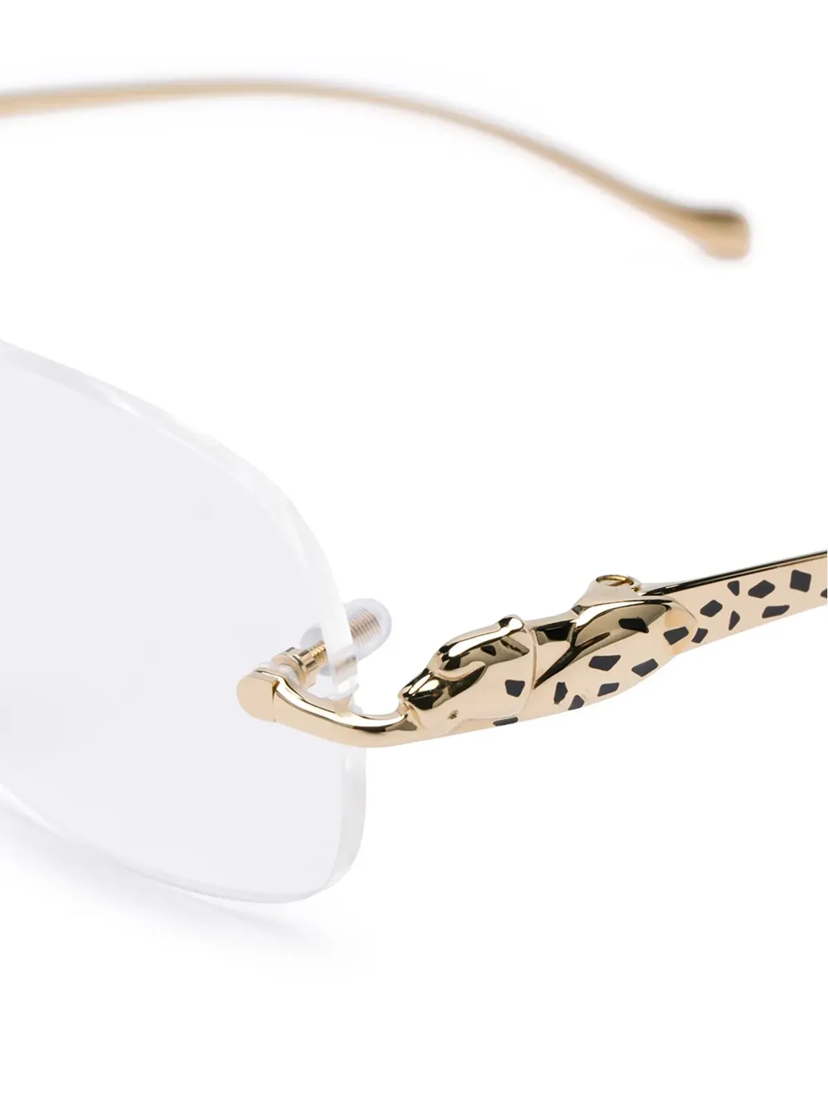 Cartier Eyewear Panthère レクタンギュラーフレーム眼鏡 - 画像3
