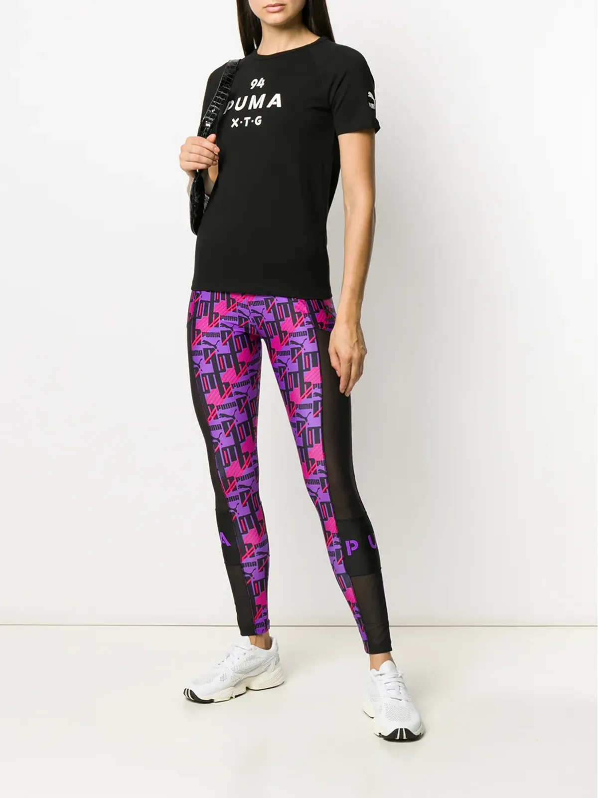 PUMA プリント メッシュパネル レギンス - パープル - 画像2