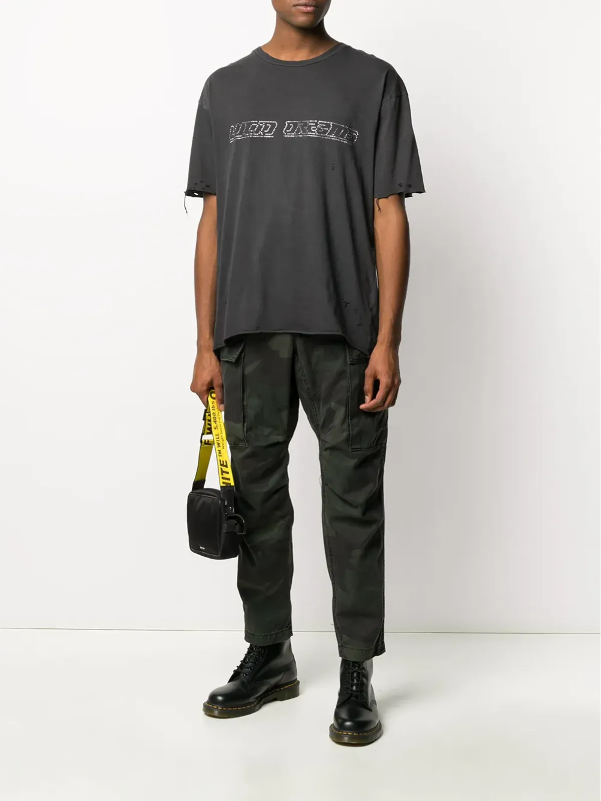 Alchemist ディストレストTシャツ ブラック - 画像2