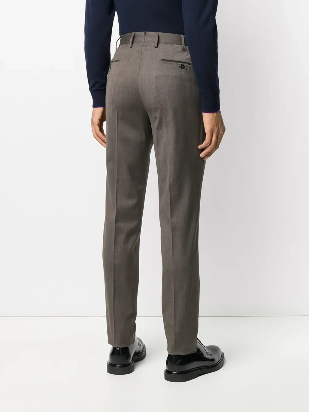PT Torino テーパード・テーラードパンツ ブラウン - 画像4