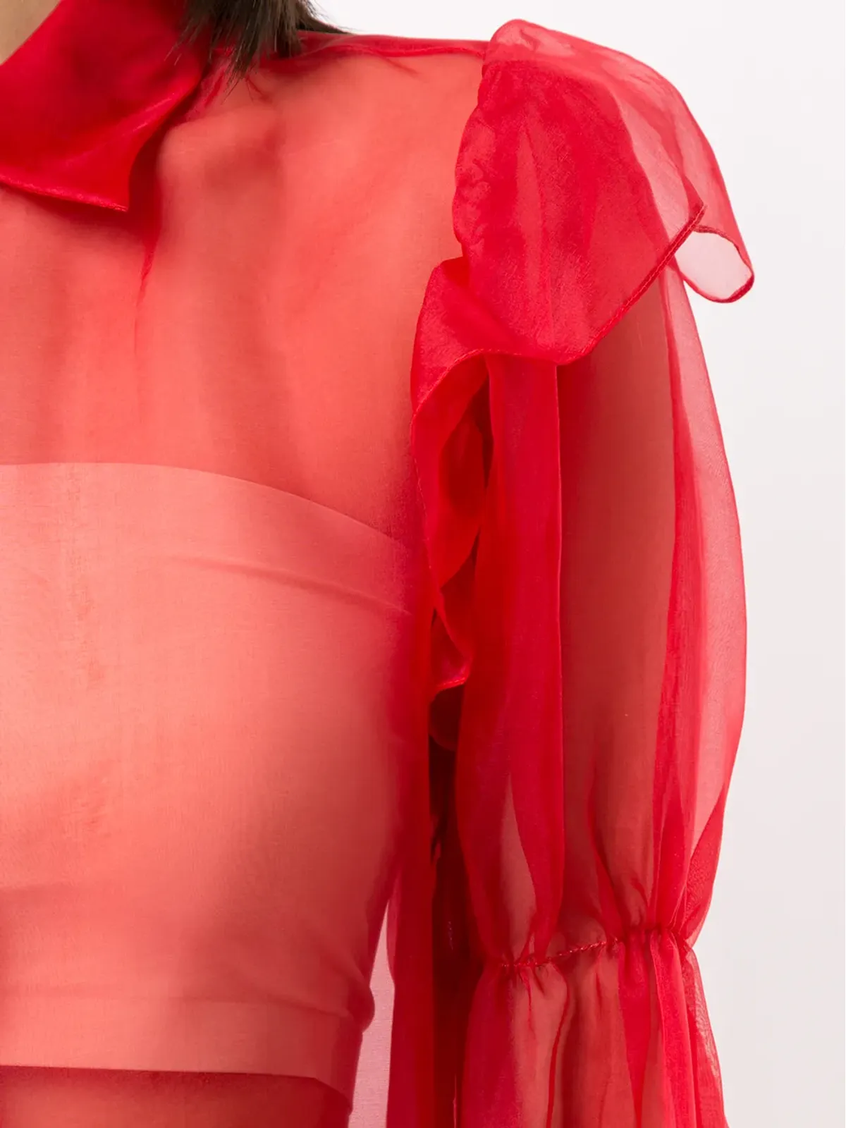 Macgraw Souffle blouse - Red - 画像5