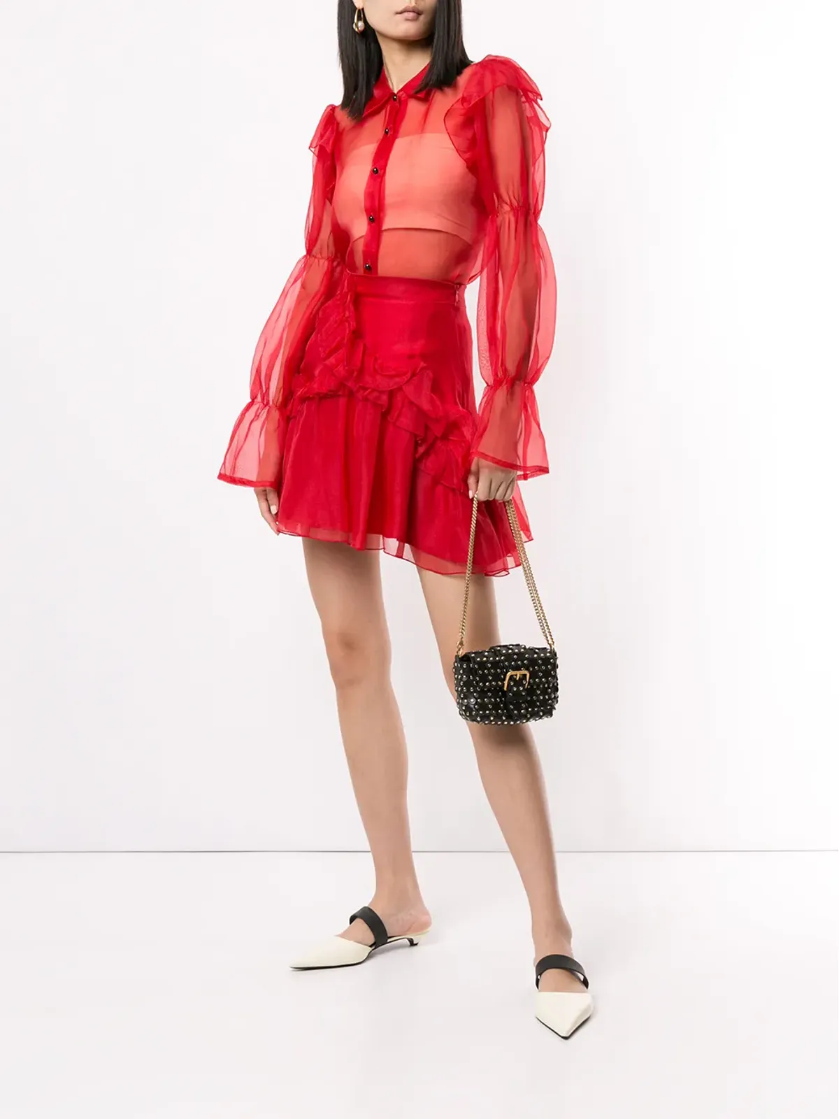 Macgraw Souffle blouse - Red - 画像2
