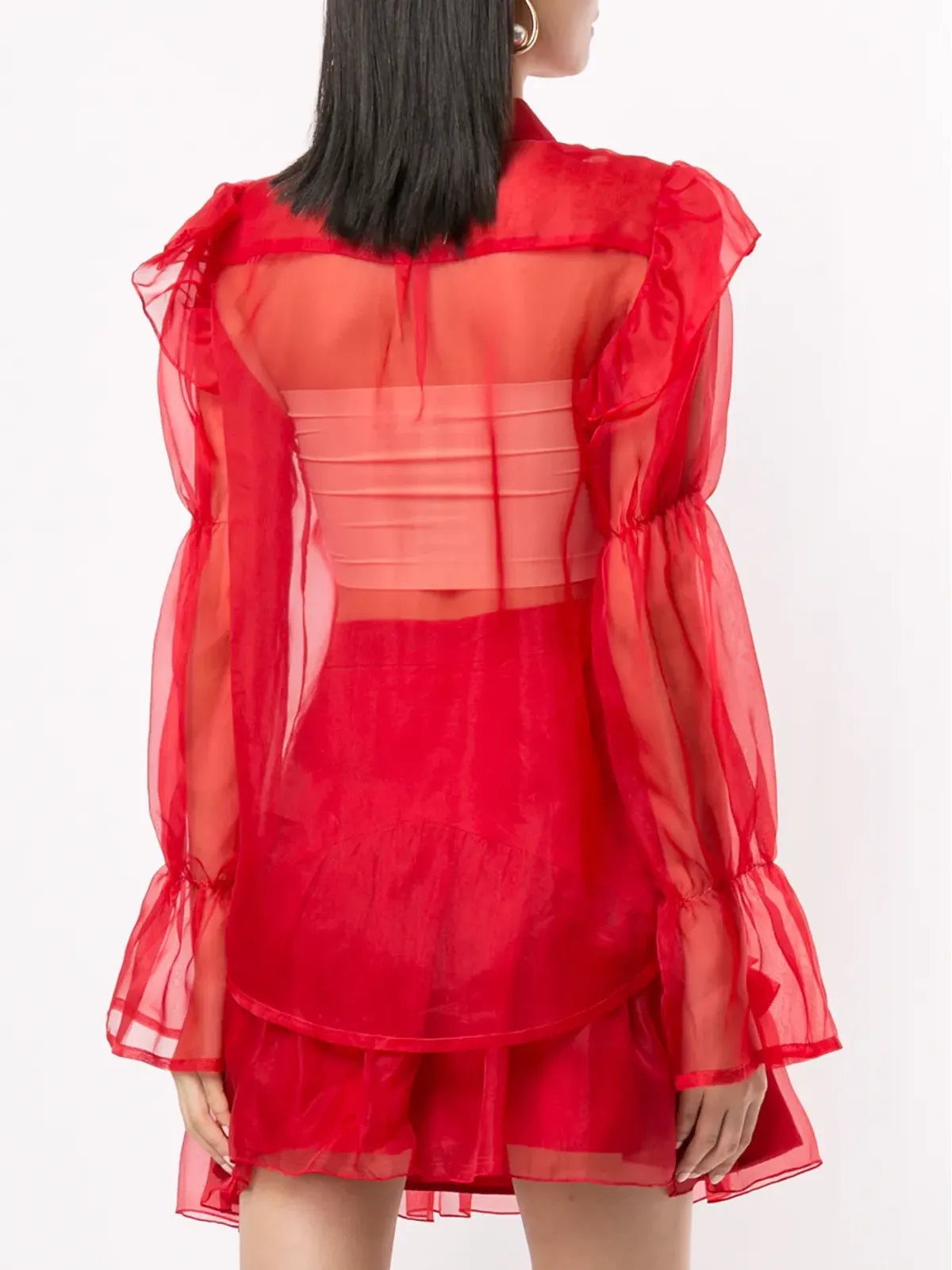Macgraw Souffle blouse - Red - 画像4