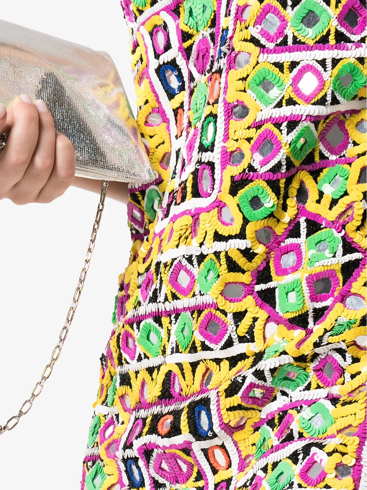 Ashish sequin-embellished patterned mini dress - Yellow - 画像5