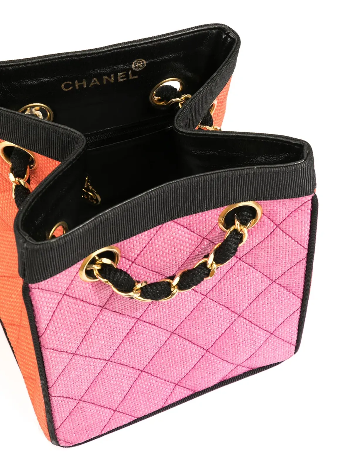 CHANEL Pre-Owned 1990年製 キルティング トート オレンジ - 画像5