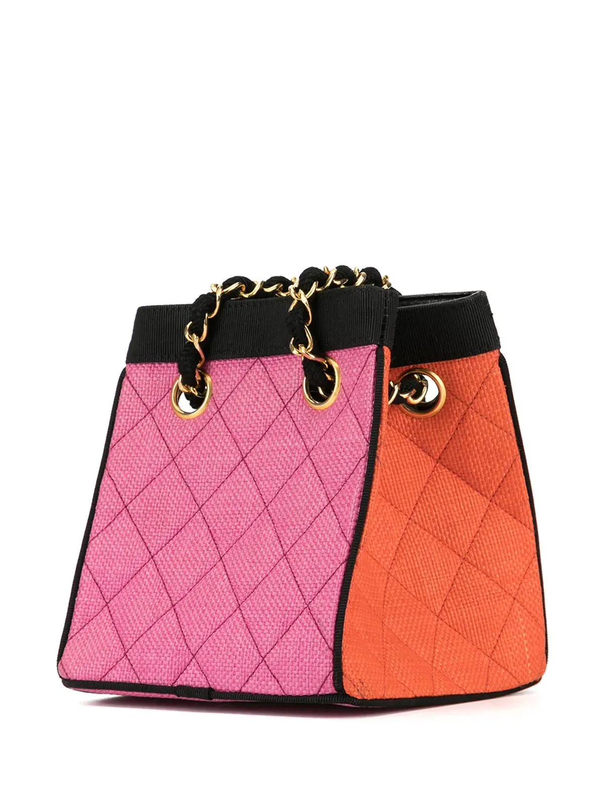 CHANEL Pre-Owned 1990年製 キルティング トート オレンジ - 画像3