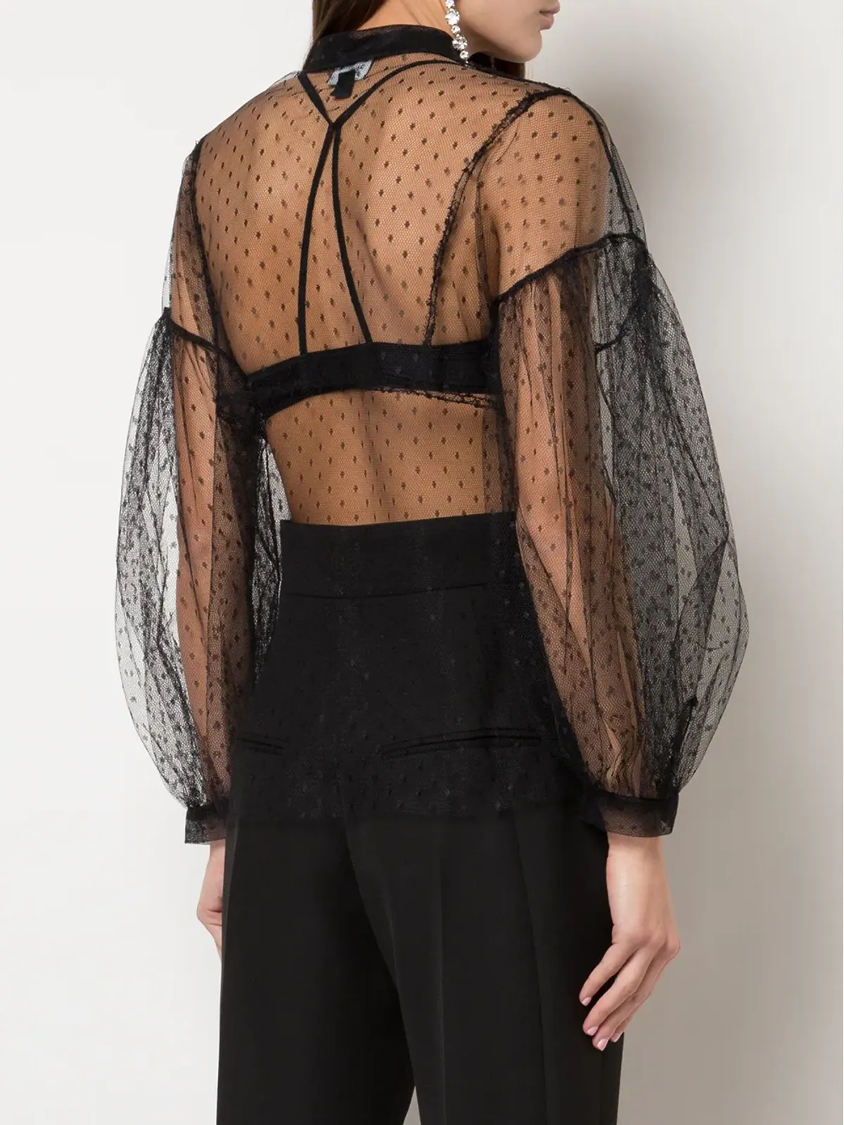 Giambattista Valli シアーレースシャツ - 画像4