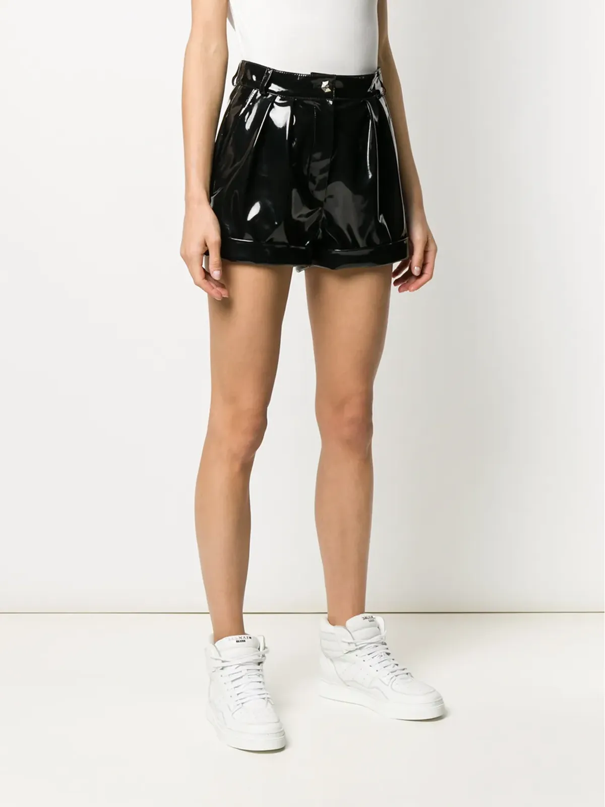 Philipp Plein コーティング加工のハイウエストショーツ - 画像3