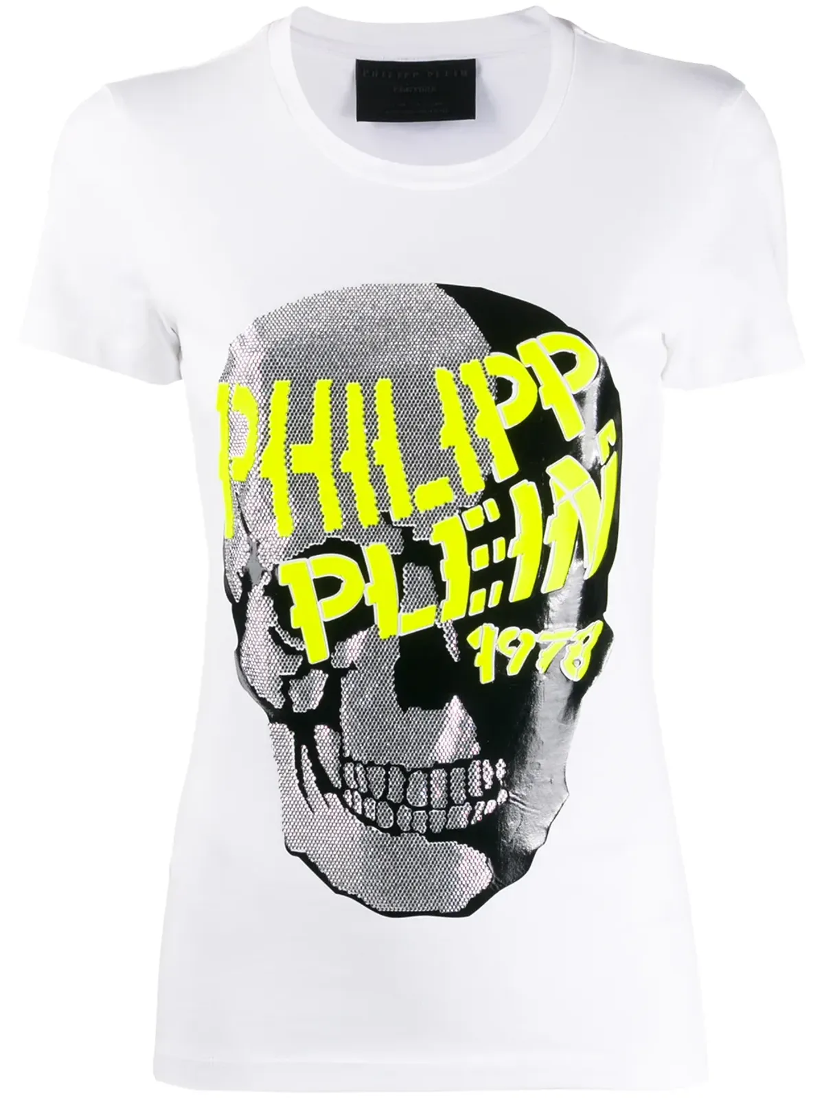 Philipp Plein スカル装飾の半袖Tシャツ ホワイト - 画像1
