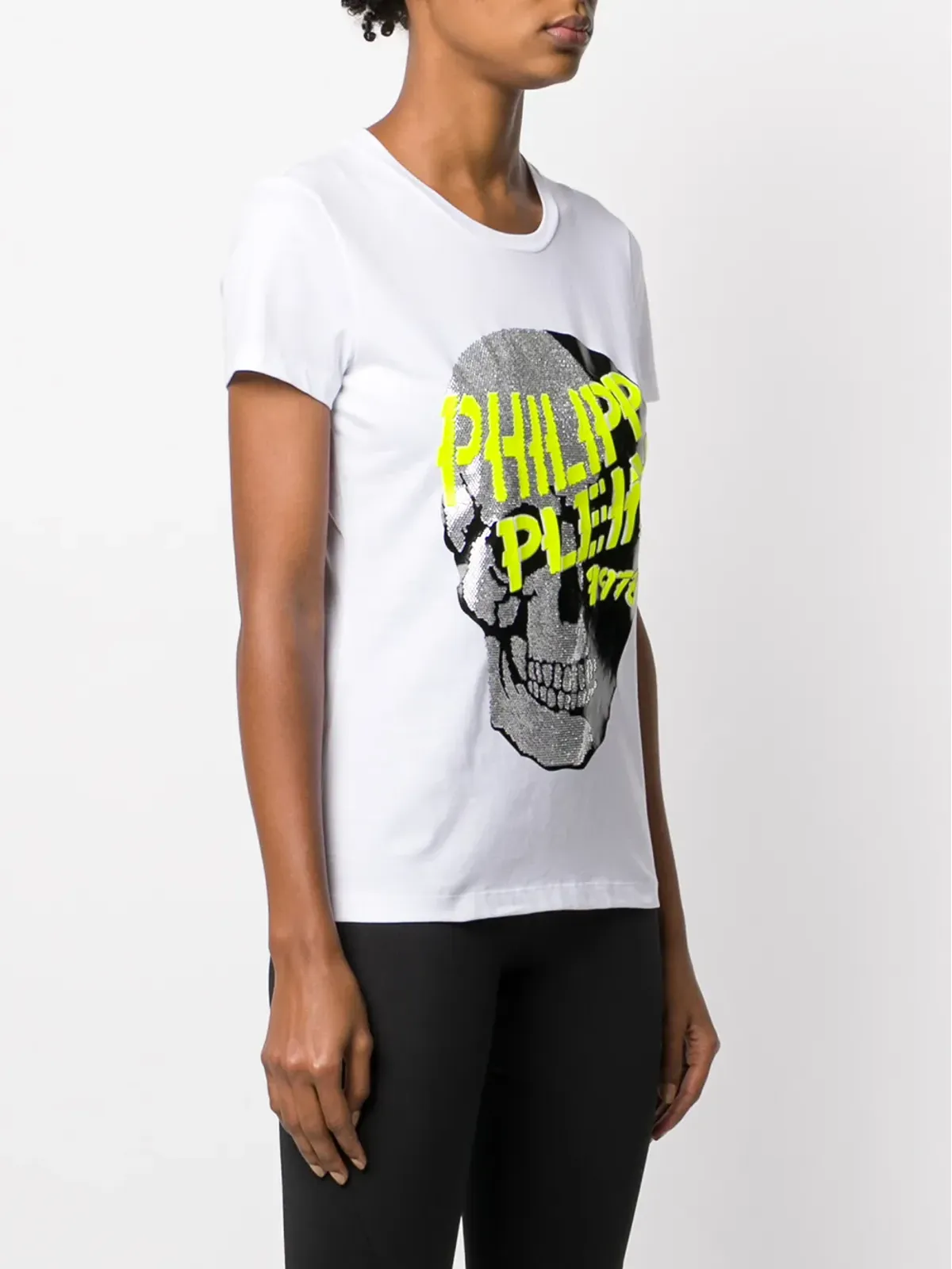 Philipp Plein スカル装飾の半袖Tシャツ ホワイト - 画像3