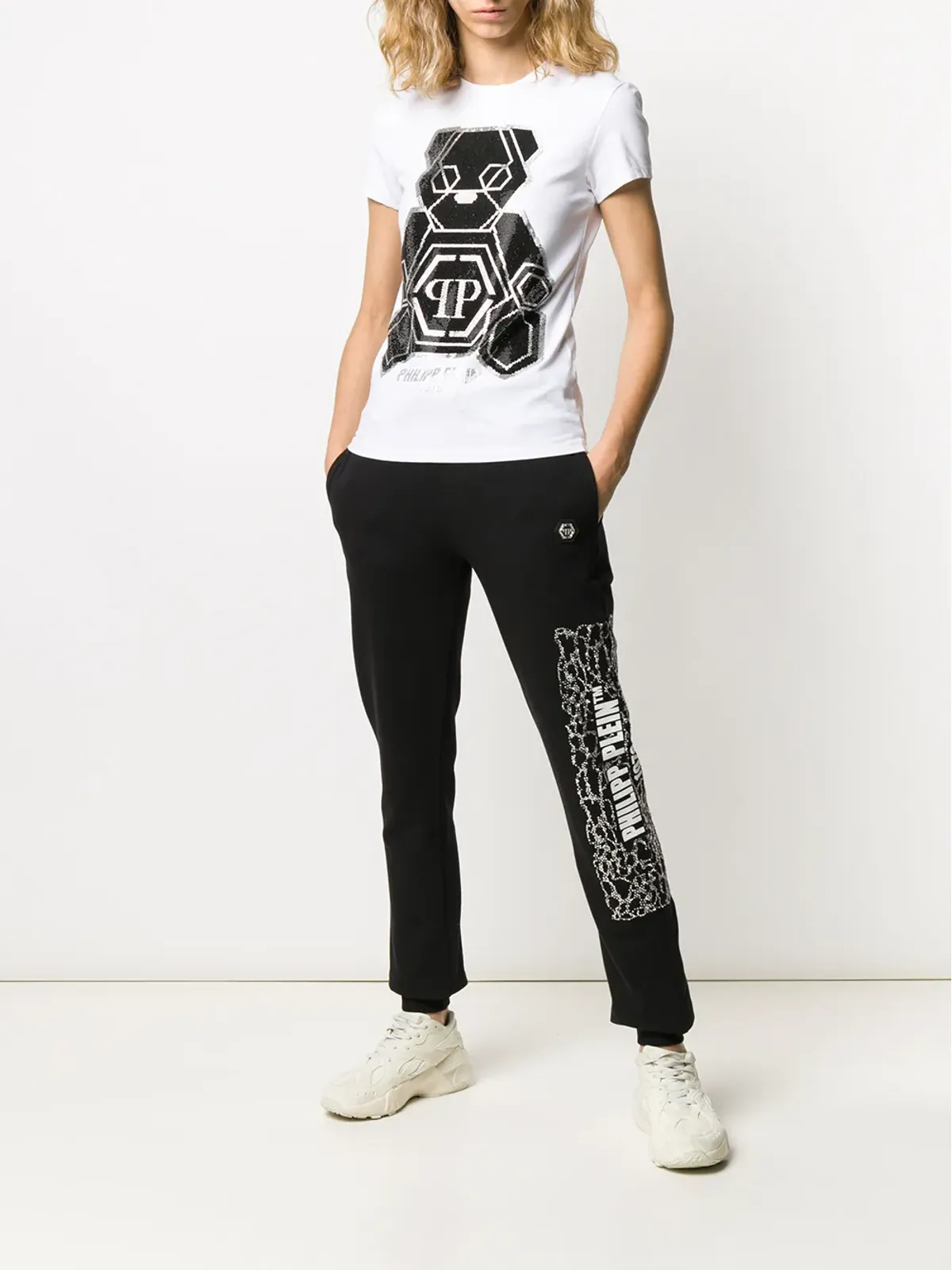 Philipp Plein クリスタル プレイン トラックパンツ - 画像2