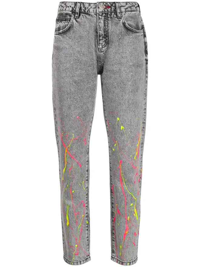 Philipp Plein Philipp Plein ペイントスプラッター・ストレートジーンズの商品画像