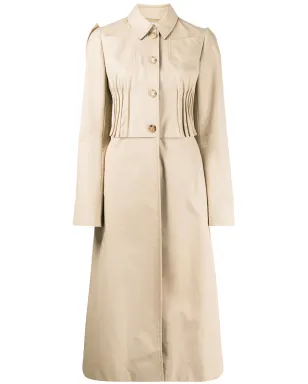 Nina Ricci pleated detail flared single-breasted coat - Neutrals - サムネイル1