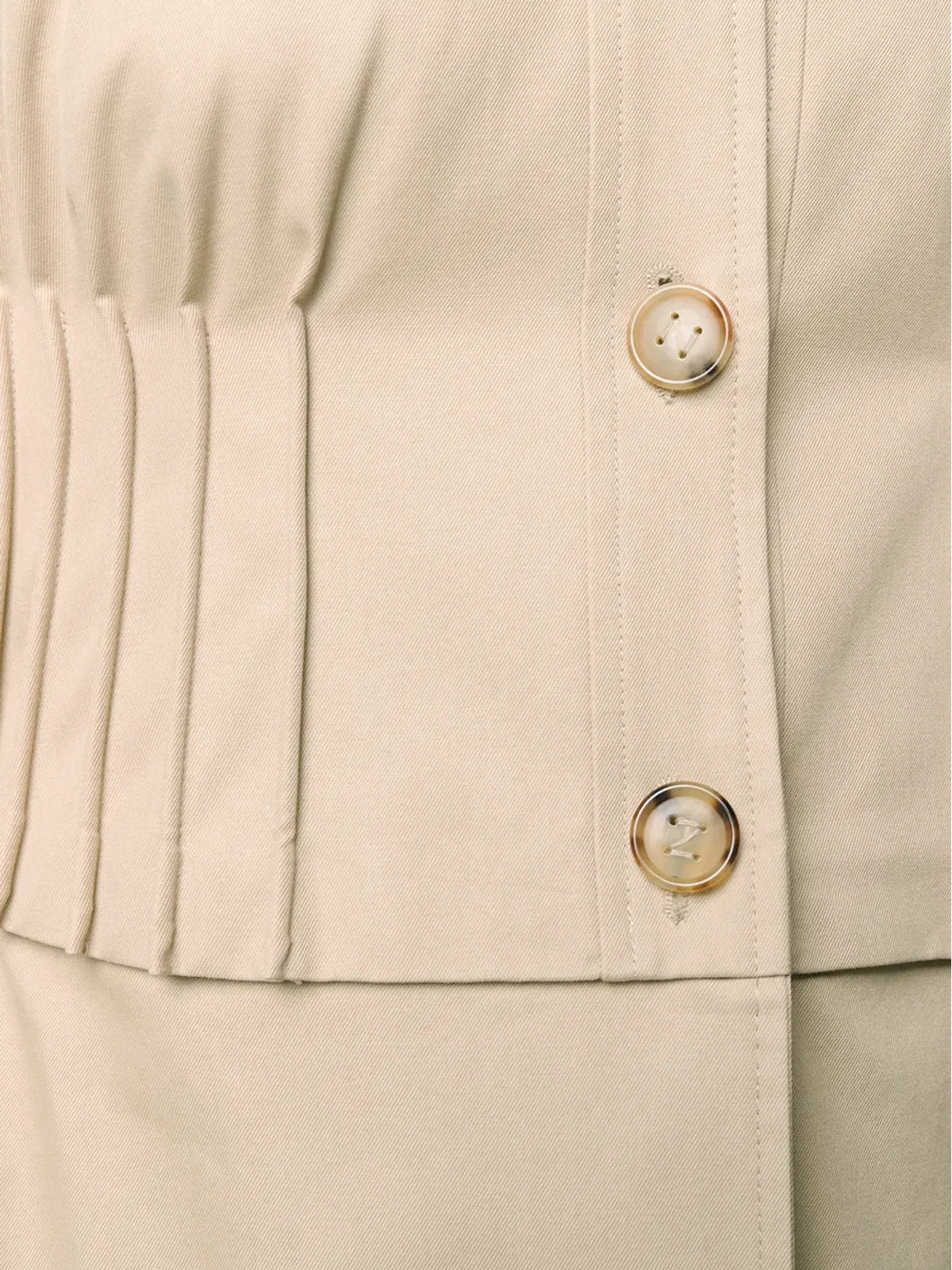 Nina Ricci pleated detail flared single-breasted coat - Neutrals - 画像5