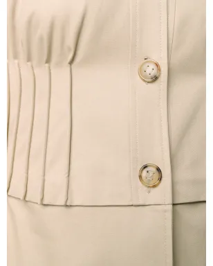 Nina Ricci pleated detail flared single-breasted coat - Neutrals - サムネイル5
