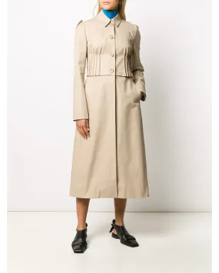 Nina Ricci pleated detail flared single-breasted coat - Neutrals - サムネイル2