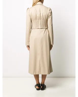 Nina Ricci pleated detail flared single-breasted coat - Neutrals - サムネイル4