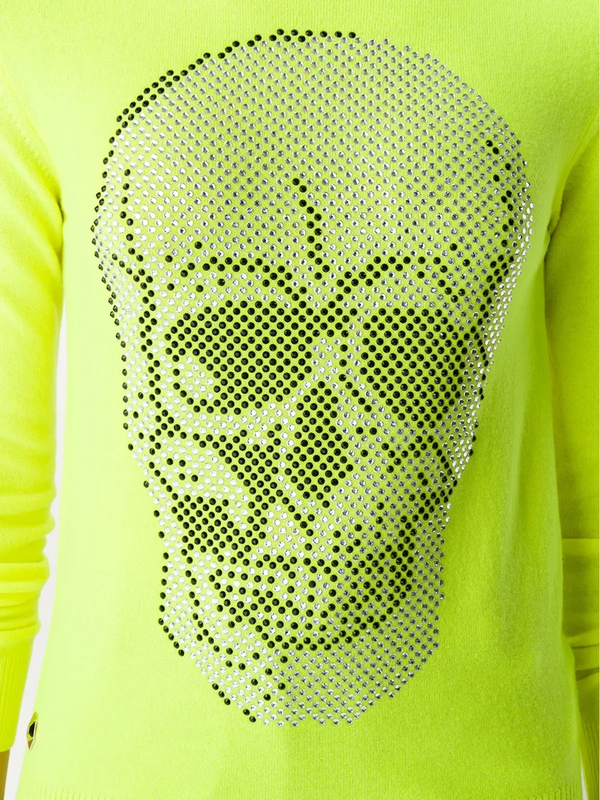 Philipp Plein ラインストーン付きドクロジャンパー（イエロー） - 画像5