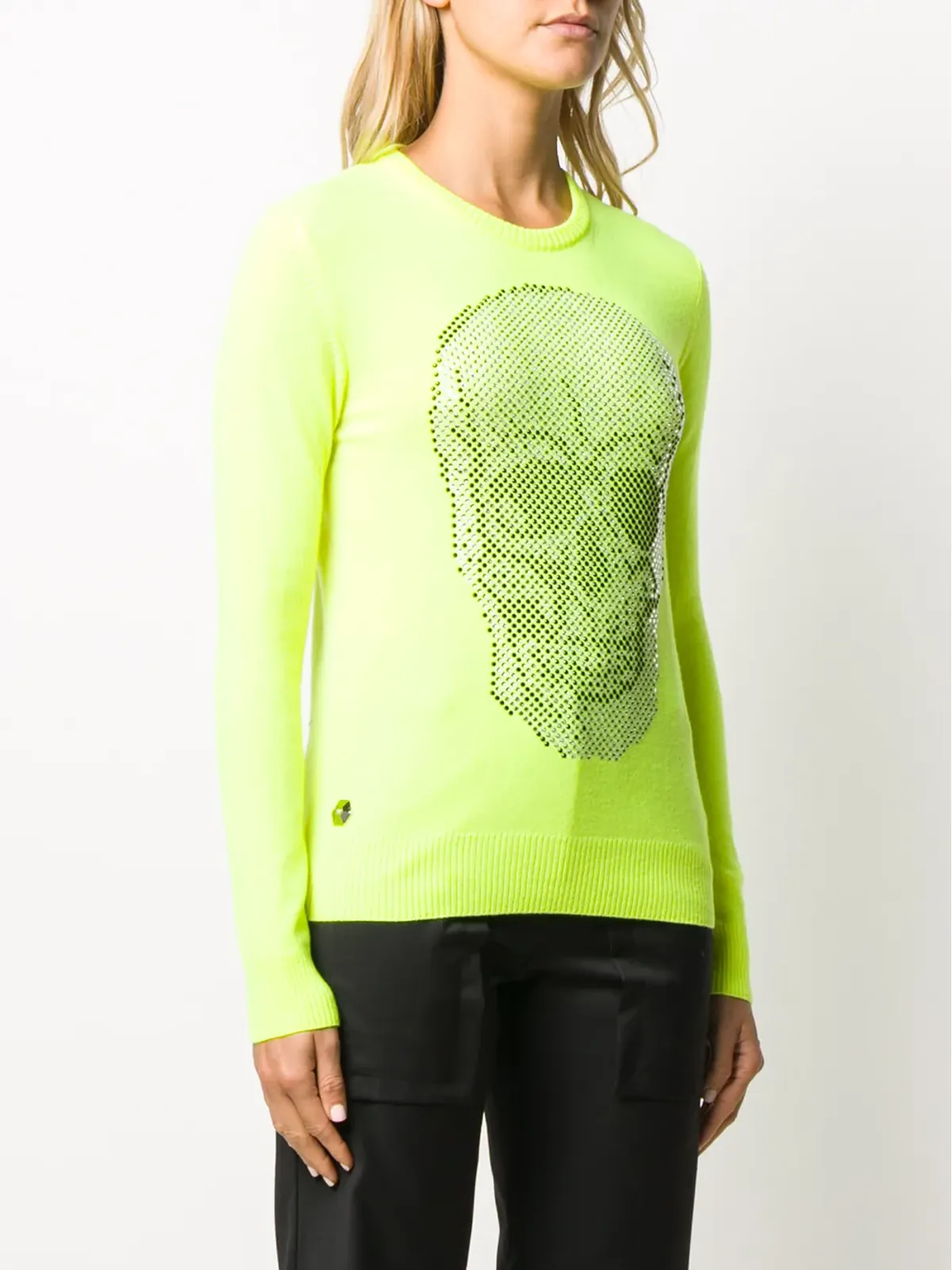 Philipp Plein ラインストーン付きドクロジャンパー（イエロー） - 画像3