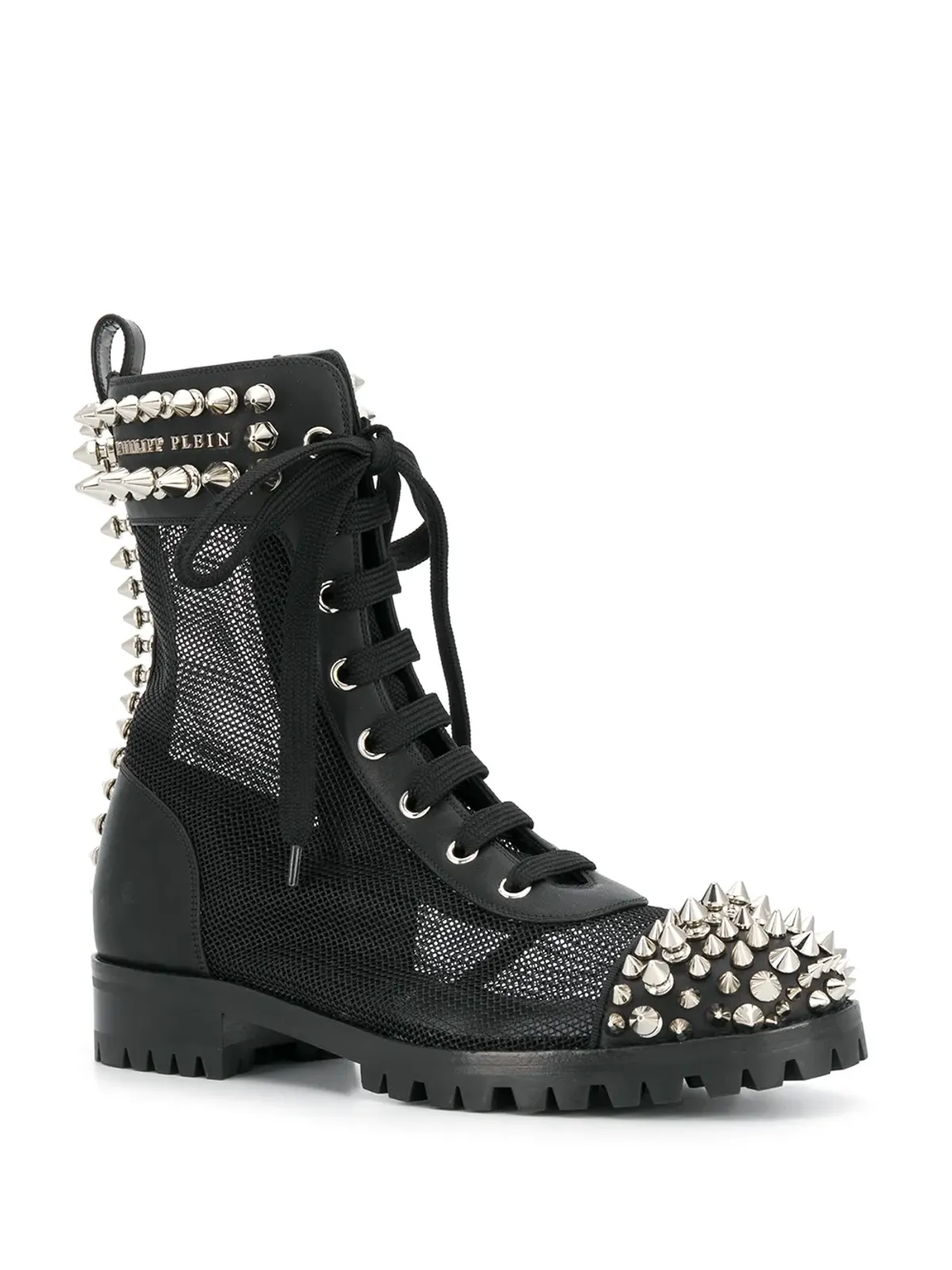 Philipp Plein スタッズ付き35mmレースアップブーツ - 画像2