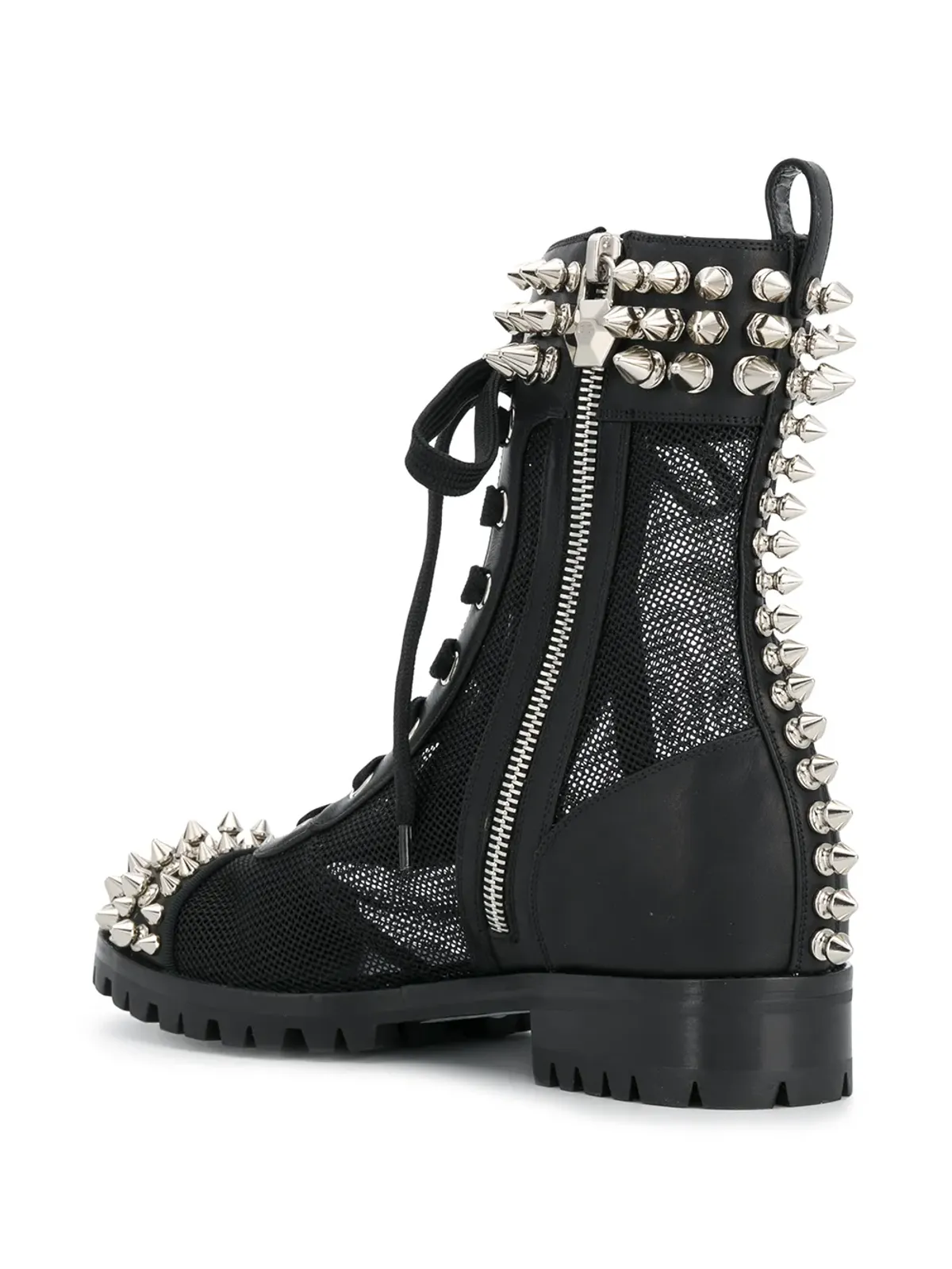 Philipp Plein スタッズ付き35mmレースアップブーツ - 画像3