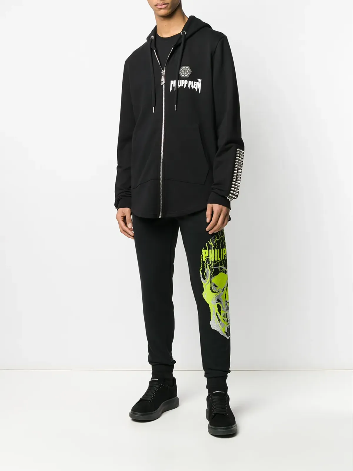 Philipp Plein スタッド付きジップフーディ - 画像2