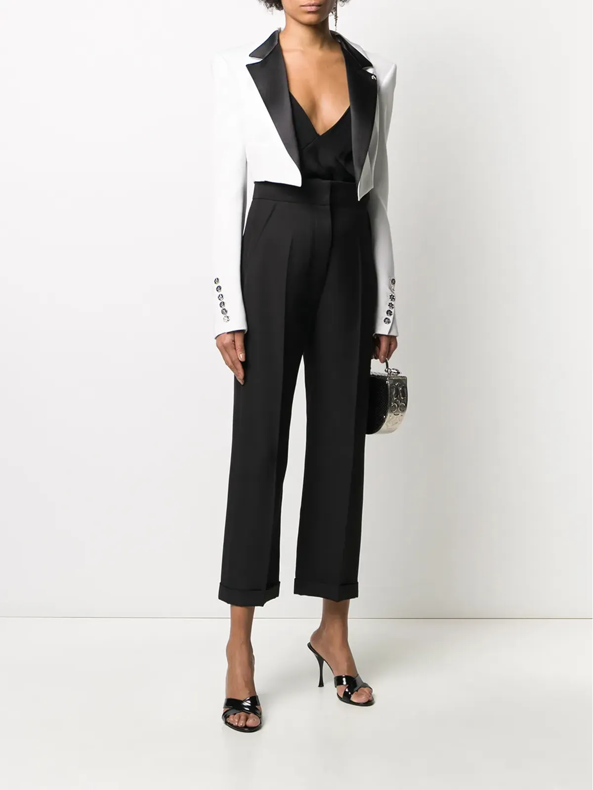 Philipp Plein クロップドタキシードボレロジャケット - 画像2