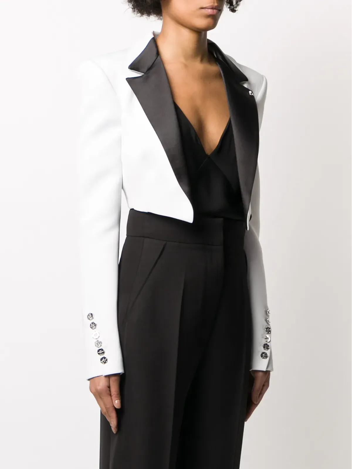 Philipp Plein クロップドタキシードボレロジャケット - 画像3