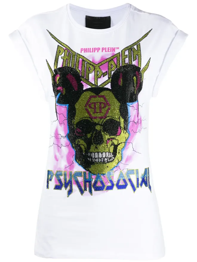 Philipp Plein Philipp Plein クリスタルスカルプリント Tシャツの商品画像