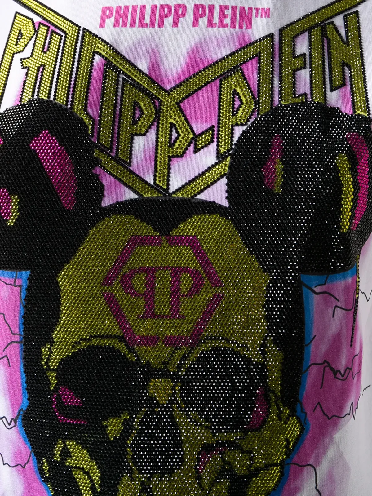 Philipp Plein クリスタルスカルプリント Tシャツ - 画像5