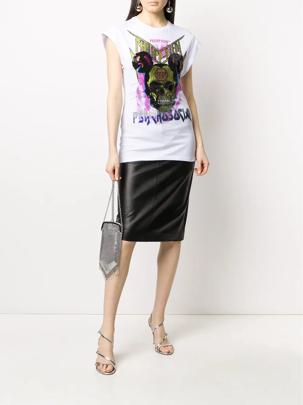 Philipp Plein クリスタルスカルプリント Tシャツ - 画像2