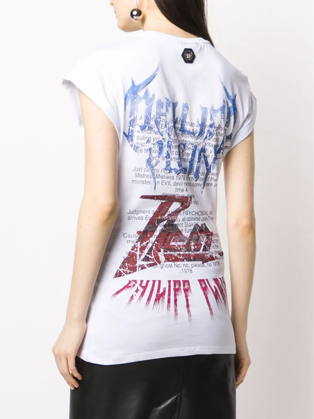 Philipp Plein クリスタルスカルプリント Tシャツ - 画像4