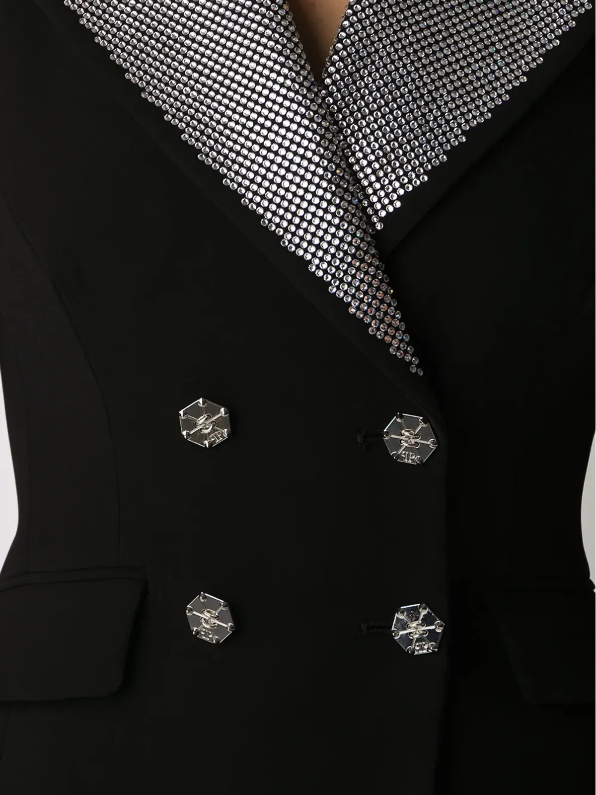 Philipp Plein ダブルブレストクリスタル装飾ブレザー - 画像5