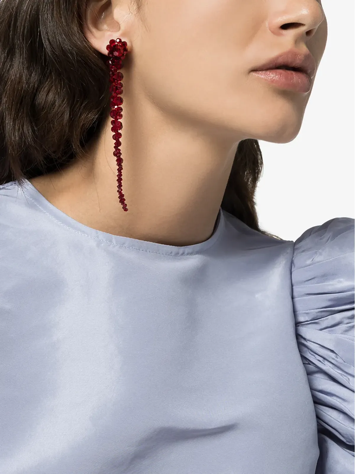 Simone Rocha クリスタル装飾のドロップイヤリング - 画像5