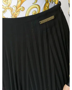 Versace Pre-Owned 1990年代 糸装飾プリーツスカート - ブラック - サムネイル5
