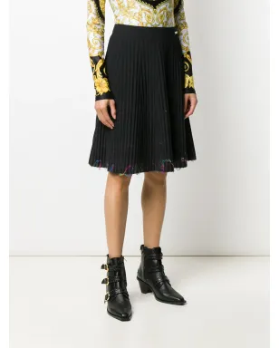 Versace Pre-Owned 1990年代 糸装飾プリーツスカート - ブラック - サムネイル3