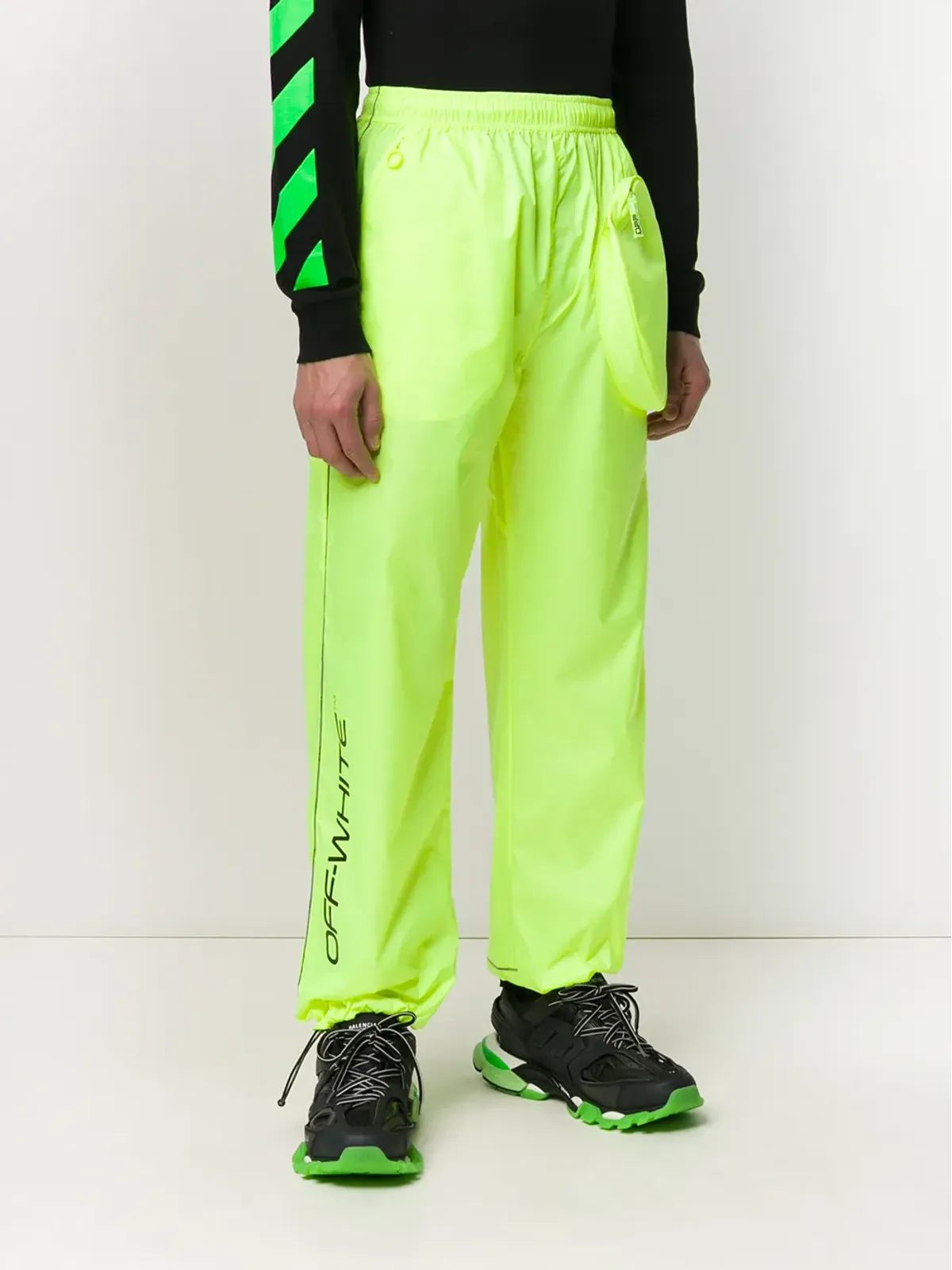 Off-White ロゴプリント トラックパンツ - イエロー - 画像3
