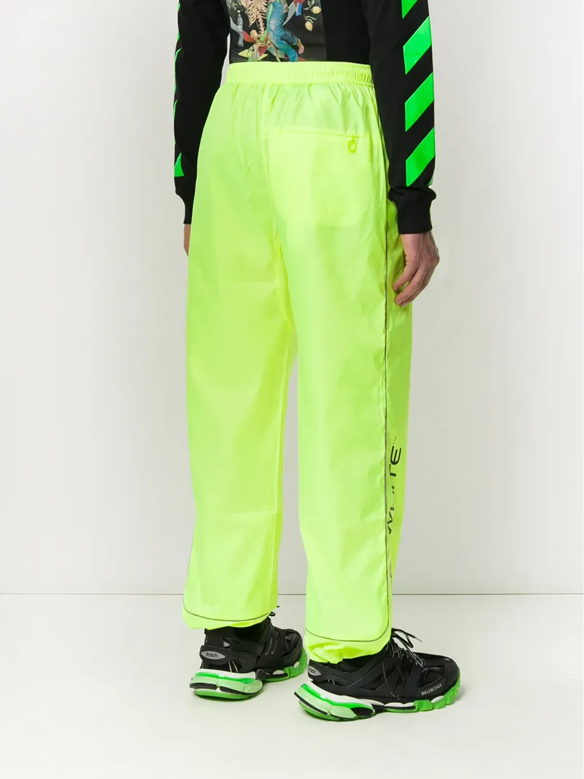 Off-White ロゴプリント トラックパンツ - イエロー - 画像4